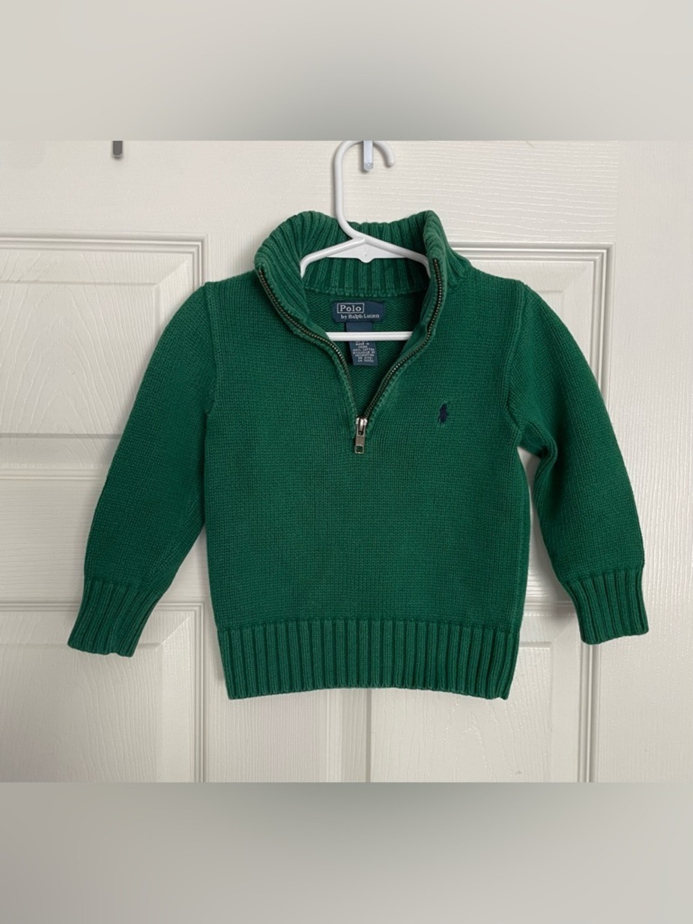 Polo by Ralph Toddler 2 Years Old size 3T Lauren Green Half-Zip Knit Pullover